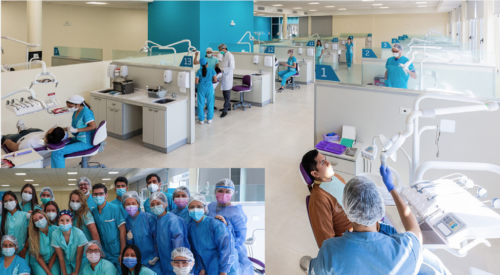 Vista panorámica del Centro Odontológico Universitario con sus consultorios numerados